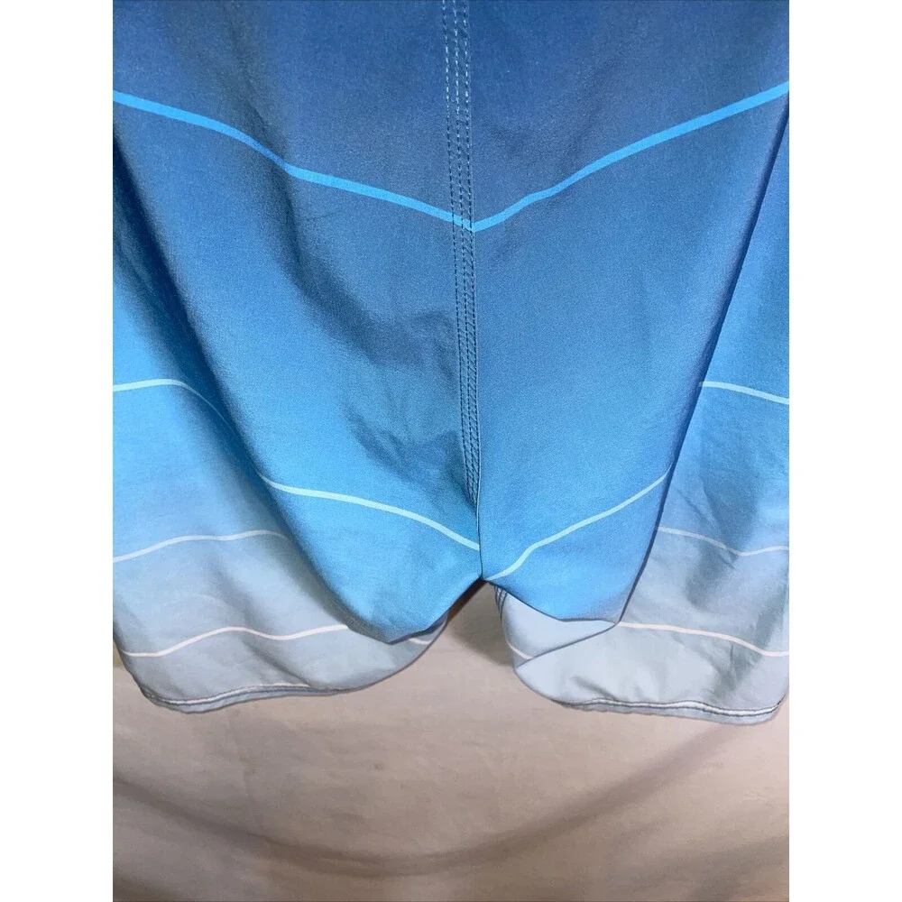 American Tall Board Shorts Men’s Size 30 Blue Striped Drawstring Pocket Ins 11